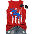 Womens Top XL Red White Blue American Flag Unicorn Patriotic 4th of July New