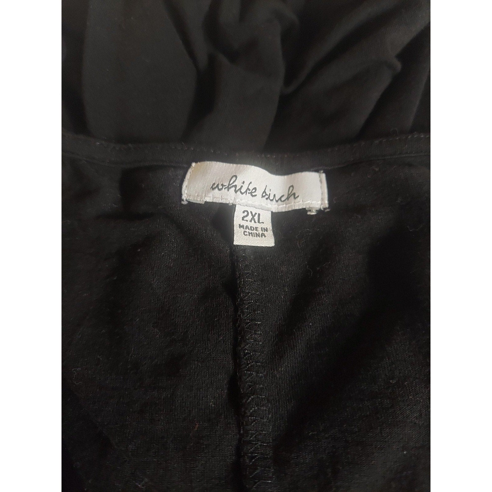 White Birch Womens Tunic Top 2XL Black Sleeveless V Neck Lace Trim Flowy