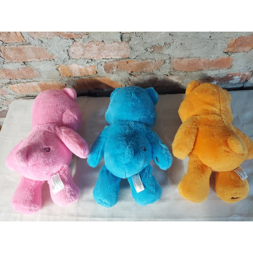 Care Bears Plush Set of 3 Cheer Grumpy Tenderheart Pink Blue Orange Collectible