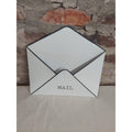 White Black Envelope Shape Mail Holder Wall Mount Farmhouse Decor Storage
