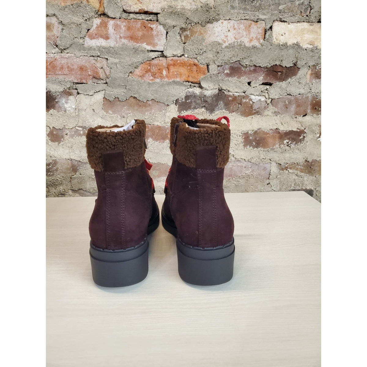 LifeStride Womens Ankle Boots Devon 7.5W Dark Chocolate Suede Moccasin Shearling