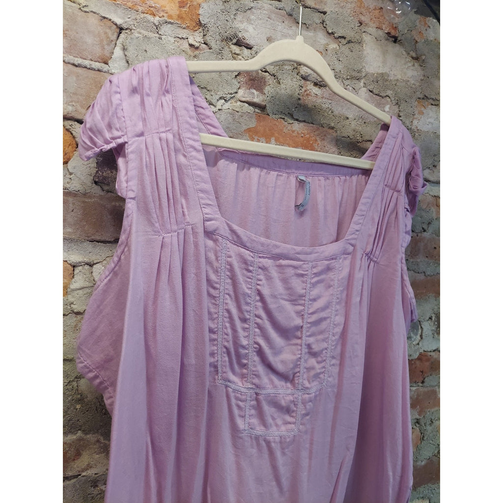 Old Navy Womens Sleeveless Top XXL Lavender Square Neck Pleated Pintuck Cotton