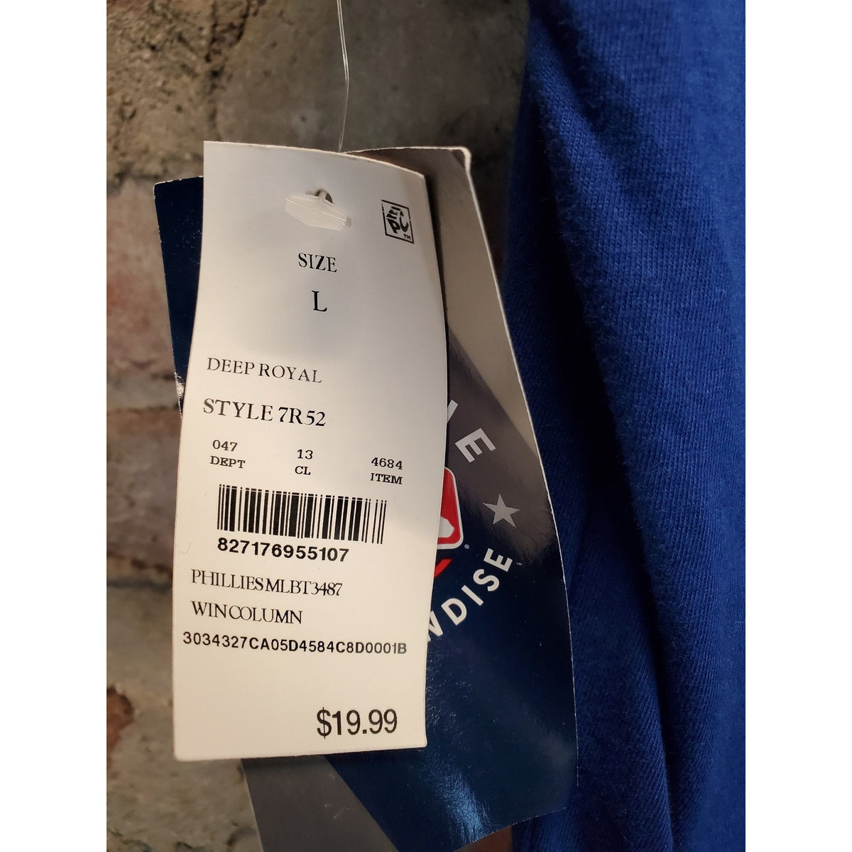Majestic Philadelphia Phillies MLB Womens V Neck T Shirt L Deep Royal Blue NWT