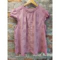 a.n.a Womens Eyelet Smocked Ruffle Neck Cap Sleeve Blouse XXL Pink