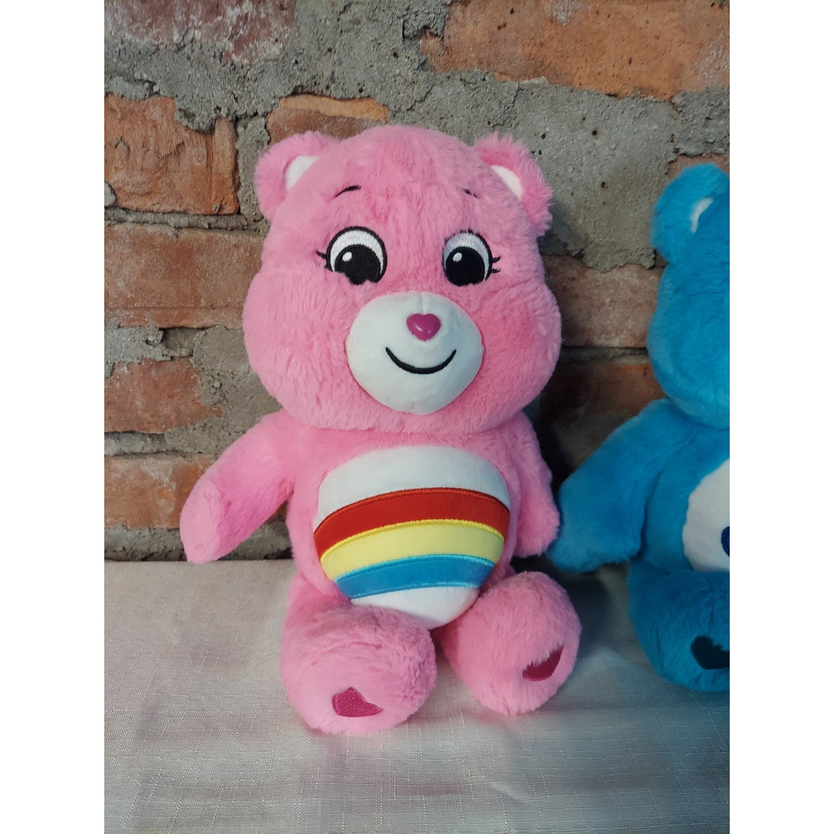 Care Bears Plush Set of 3 Cheer Grumpy Tenderheart Pink Blue Orange Collectible