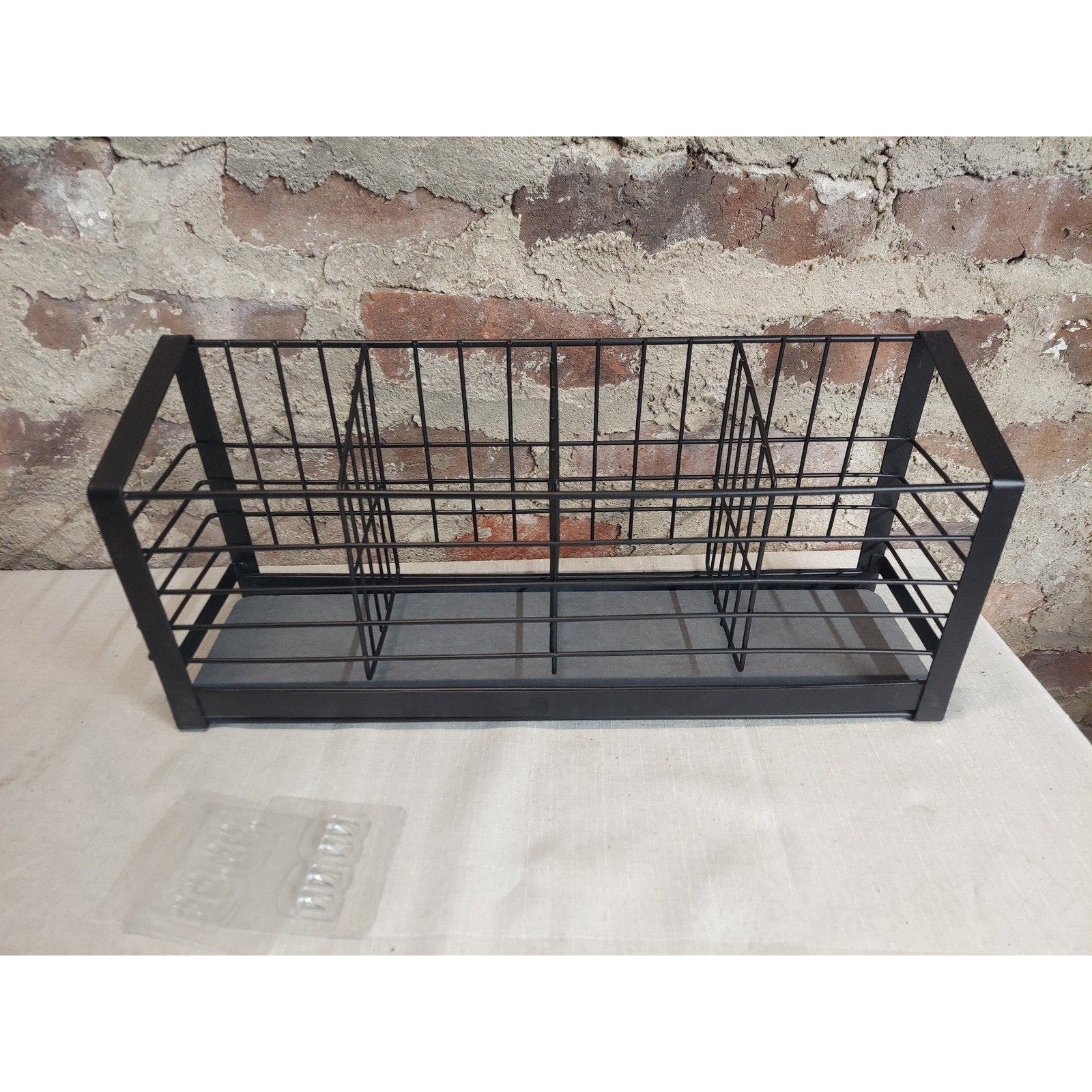 Black Metal Wire Utensil Flatware Organizer Kitchen Caddy 3 Compartment