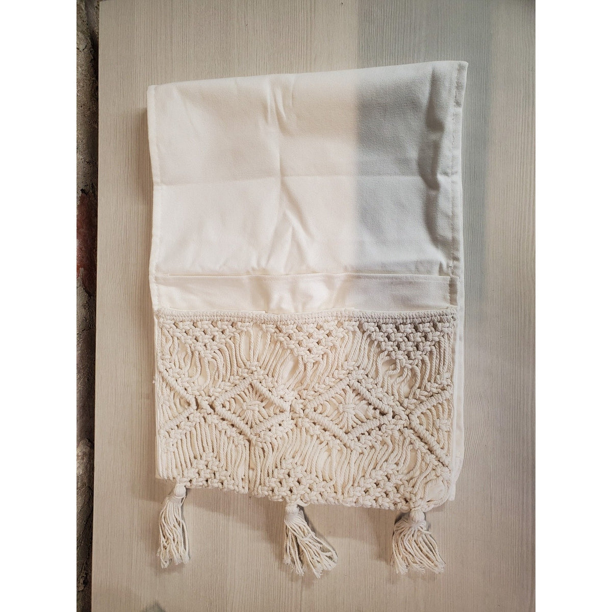 Couch Arm Organizer Macrame Sofa Caddy Storage Pocket Remote Holder Boho Cotton