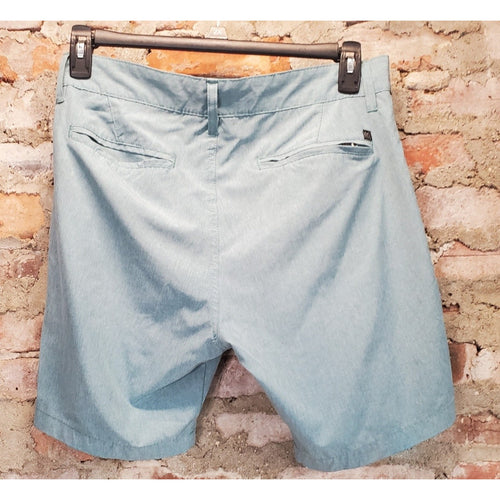 BURNISDE Mens Shorts Size 33 Light Blue Heathered Hybrid Performance Stretch