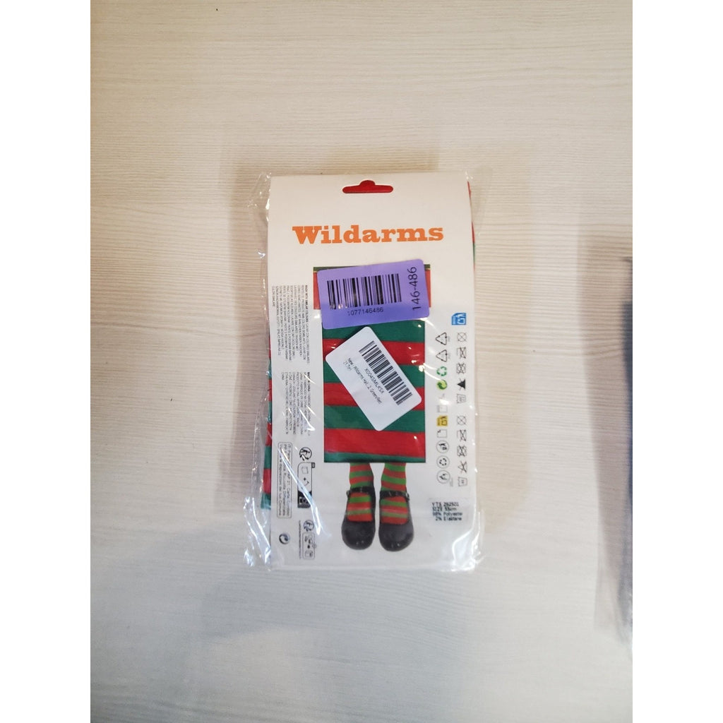 Wildarms Womens S Elf Stockings Red Green Striped Thigh High Christmas Holiday