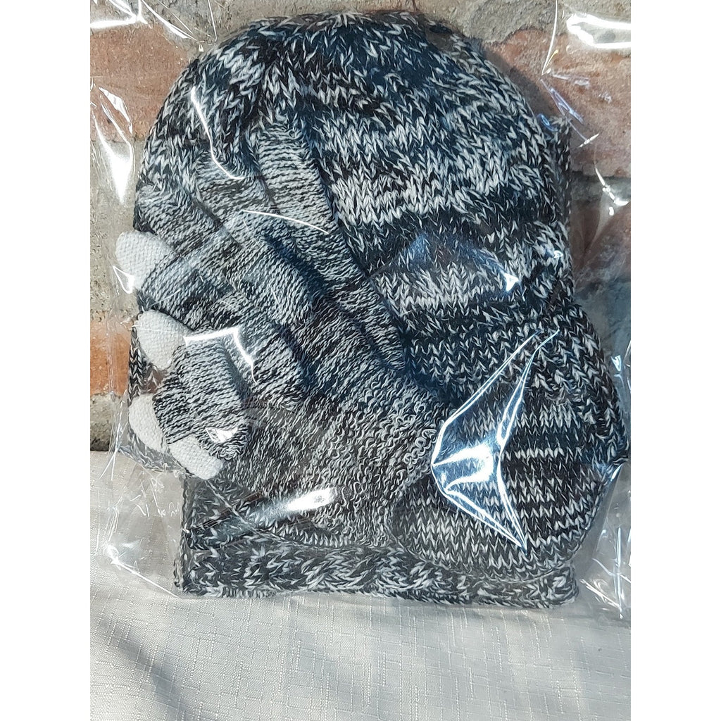 Unisex Winter Hat Neck Warmer Gloves Set Ear Flap Beanie Knit Touch Screen