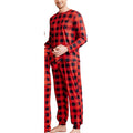 EKOUAER Mens Pajama Set L Red Black Buffalo Plaid Long Sleeve Loungewear New