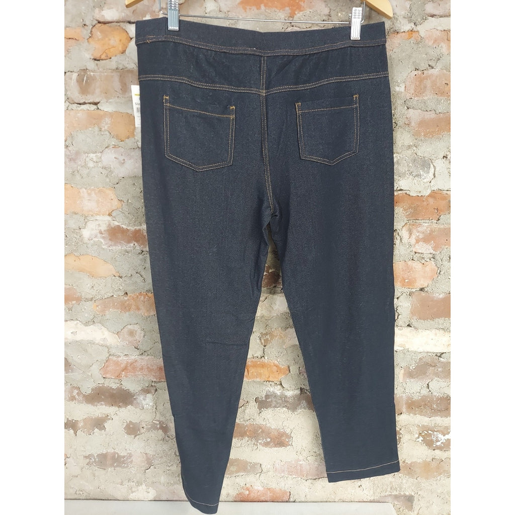 Bobbie Brooks Womens XL Pull On Stretch Jeggings Dark Wash Denim Look