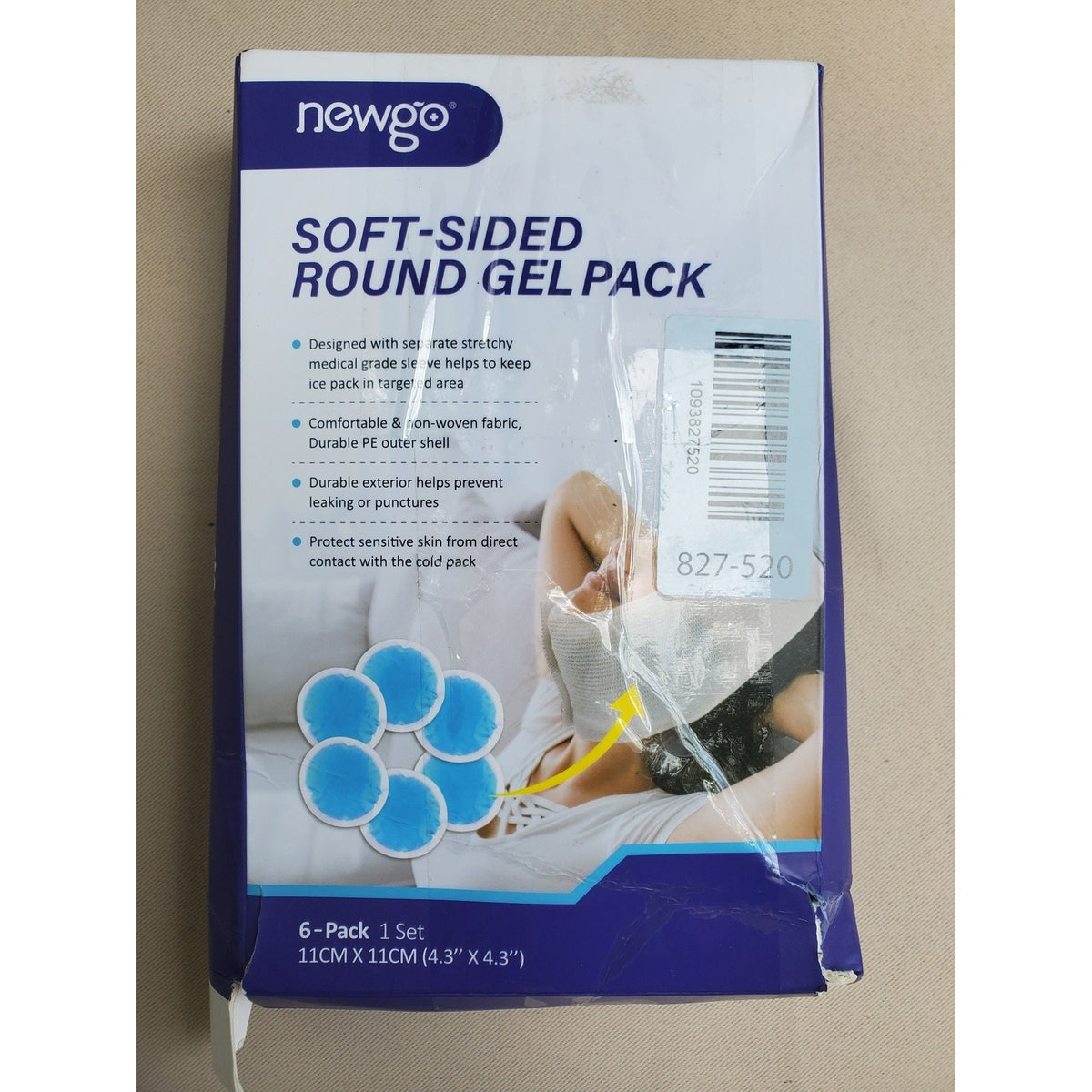 newgo Soft-Sided Round Gel Pack Hot Cold Therapy Reusable 6 Pack 4.3 Inch Pain