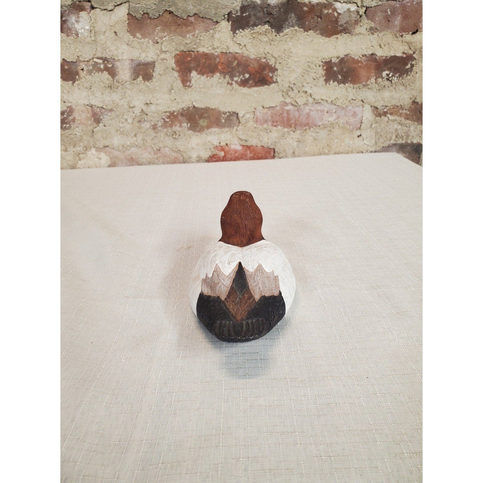 Canvasback Duck Decoy Hand Carved Wood Folk Art Hunting Rustic Decor