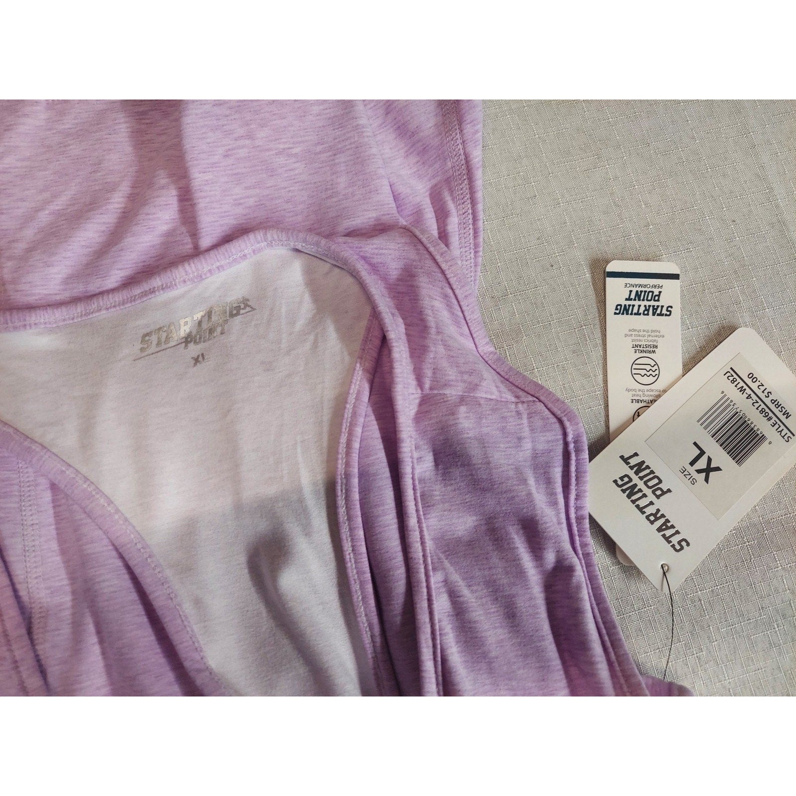 Starting Point Womens Tank Top XL Lavender Racerback Athletic Performance NWT