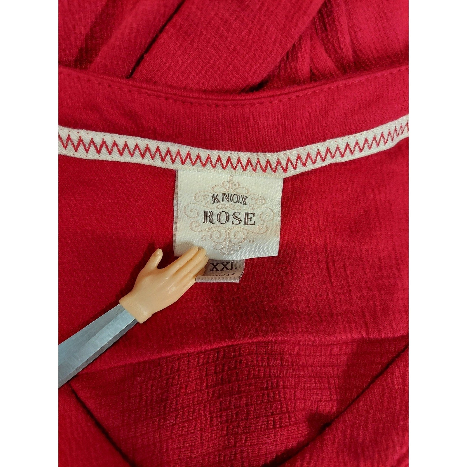 Knox Rose Womens Dress XXL Red Tiered V Neck Short Sleeve Pullover