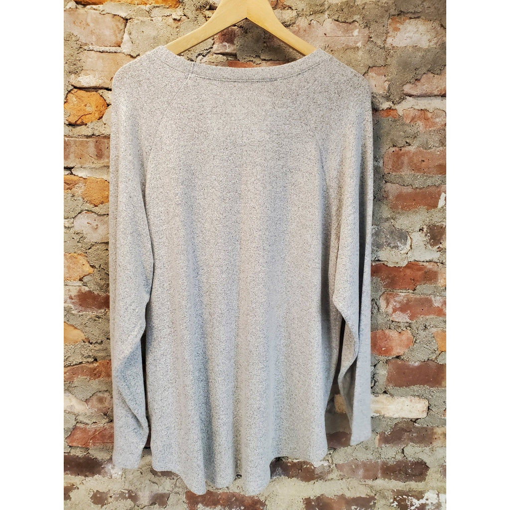 American Eagle Womens XL Heather Gray Plush Soft Raglan Long Sleeve Sweatshirt