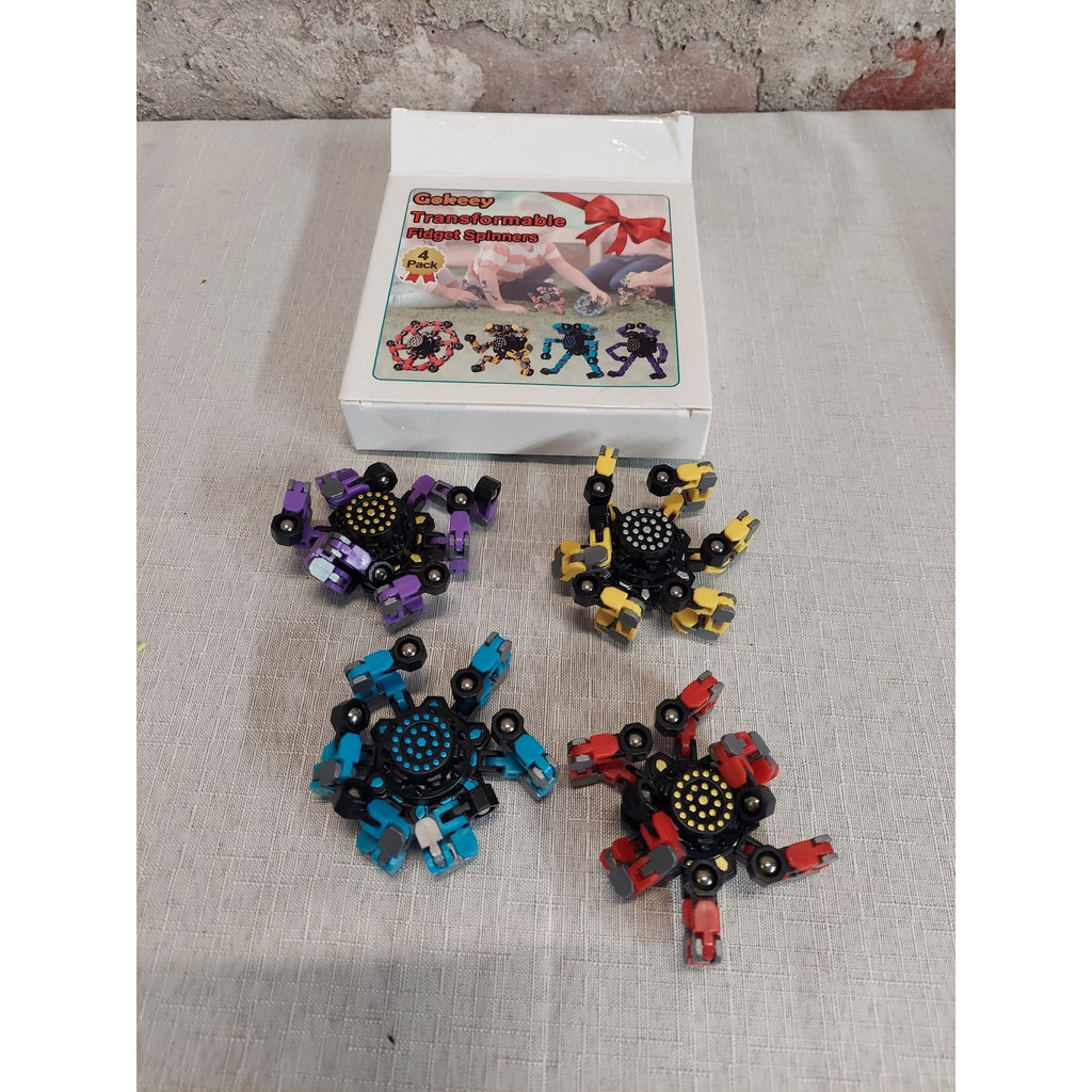 Gokeey Transformable Fidget Spinners 4 Pack Magnetic Robot Toy Multicolor Kids