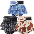 Female Dog Diapers Ruffled Skirt 3 Pack Washable Reusable Sanitary Pants