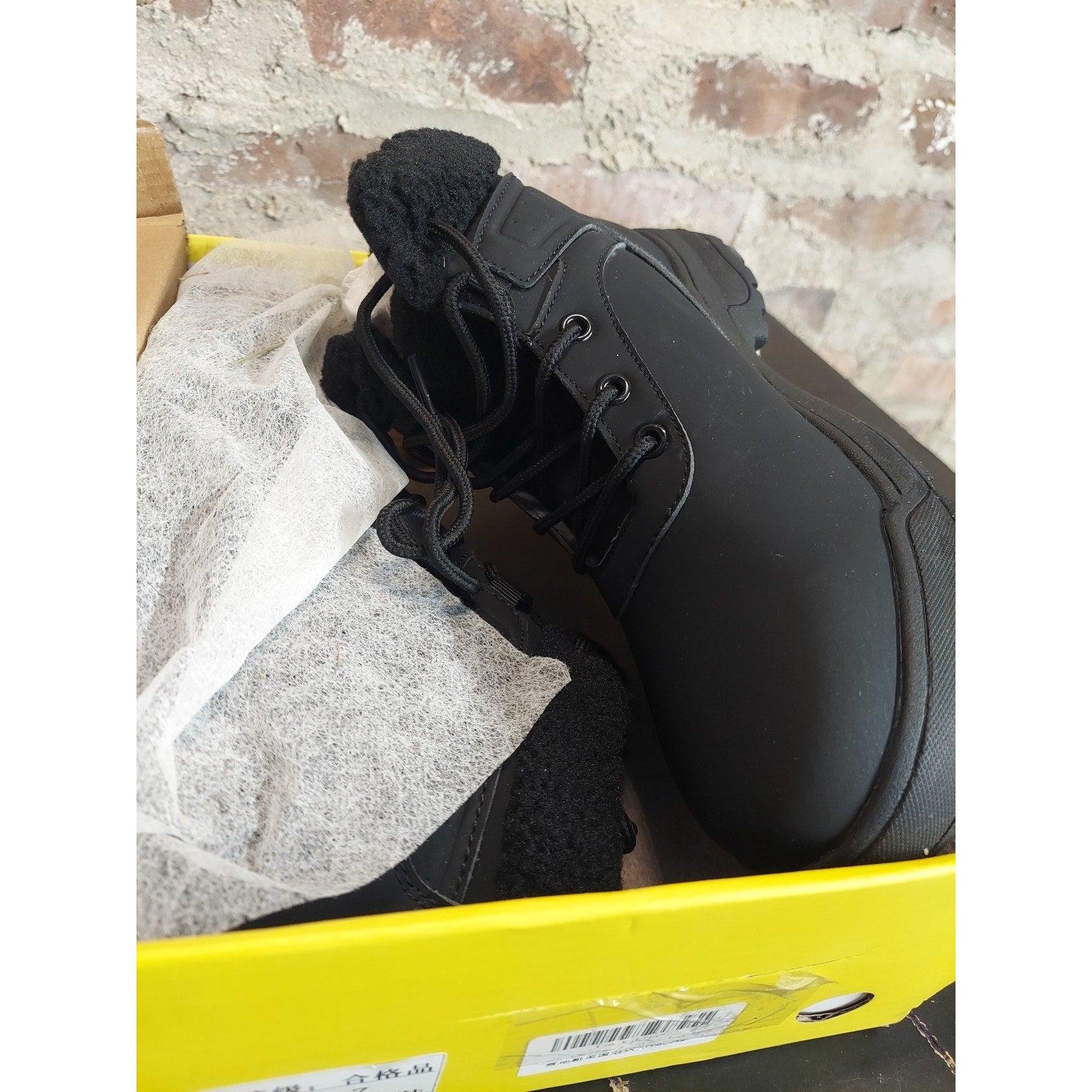Womens Winter Snow Boots US 7 Black Faux Fur Lined Lace Up Outdoor 7035