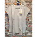 Acadia Womens Scrub Top L Tan V Neck Sustainable Healthcare Uniform NWT Pockets
