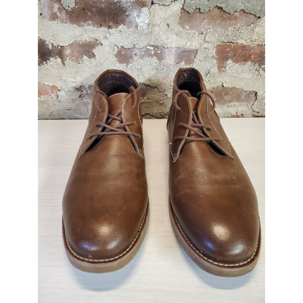 Dexter Mens Chukka Boots Size 14 Brown Faux Leather Lace Up Casual