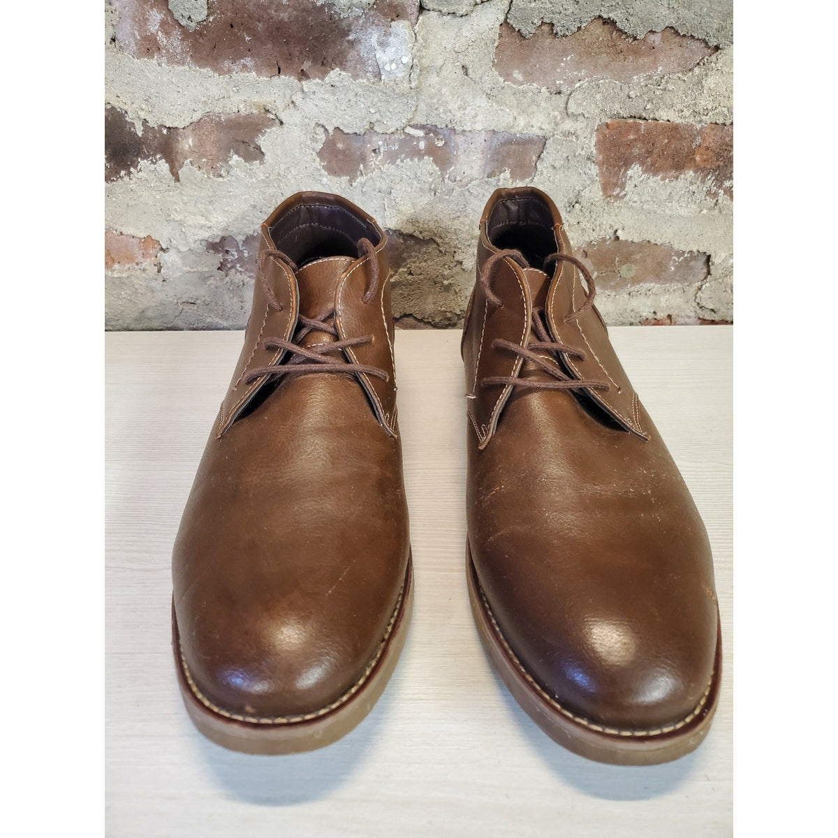 Dexter Mens Chukka Boots Size 14 Brown Faux Leather Lace Up Casual