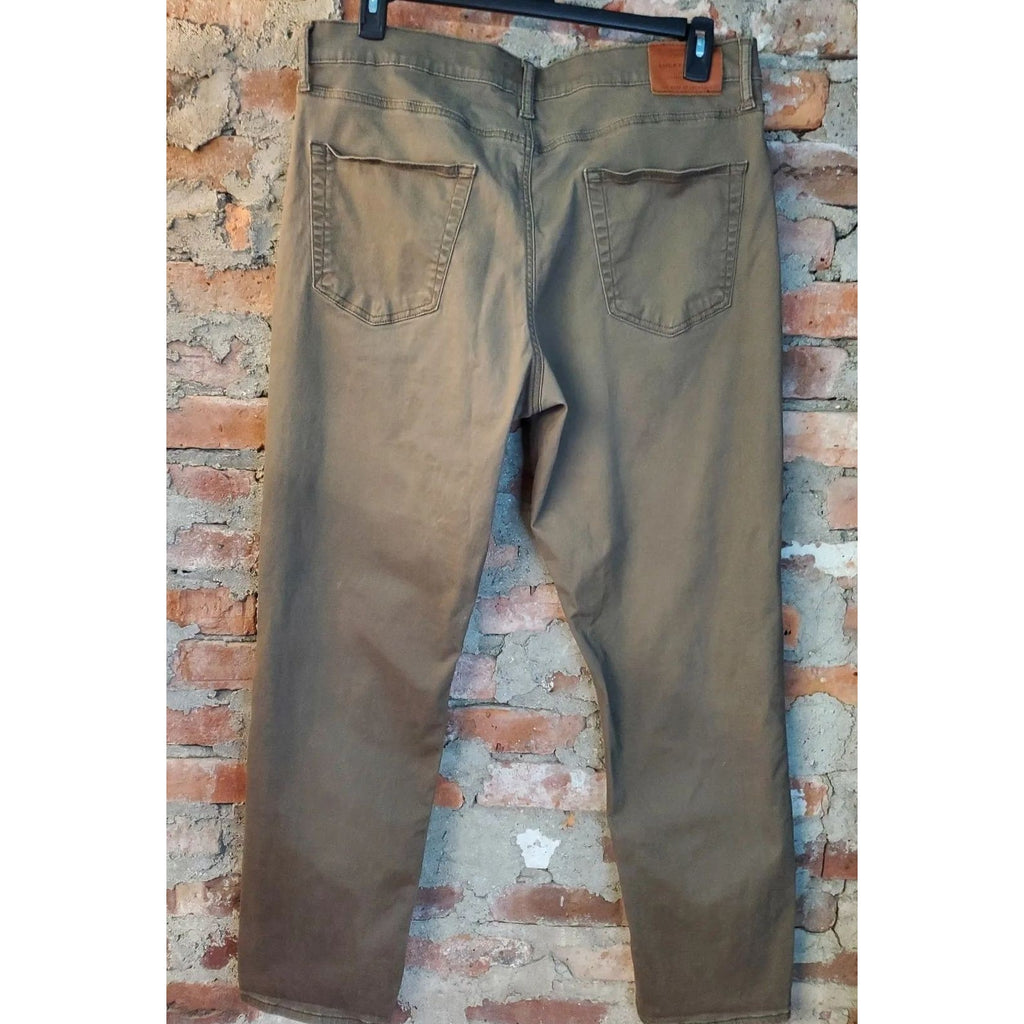 Lucky Brand Mens Pants Size 38x32 Brown Straight Fit Chino Casual