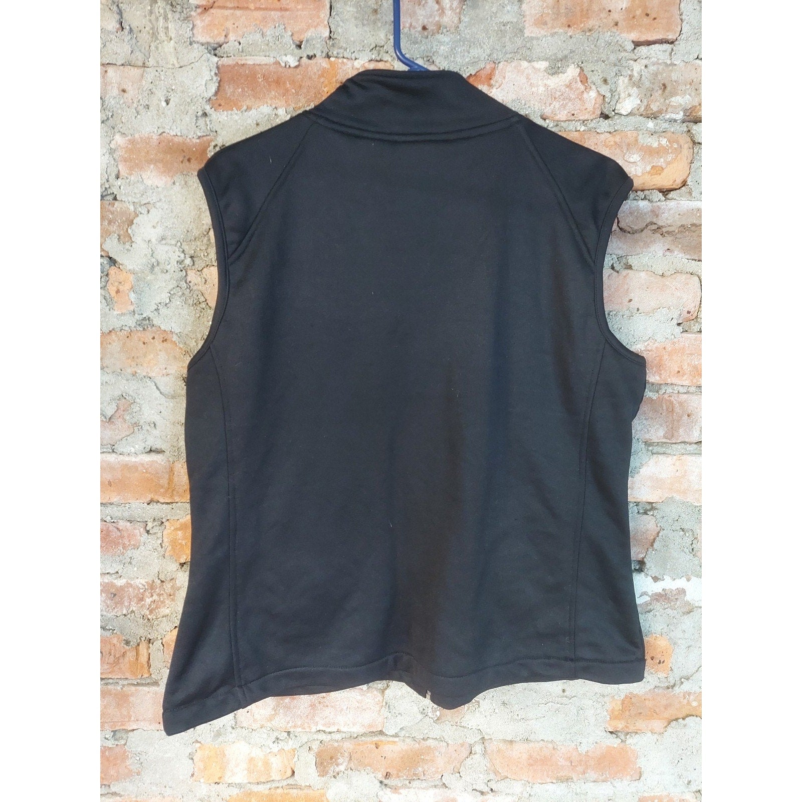 Bolle Sport Womens Full Zip Vest XL Black Athletic Sleeveless Mock Neck