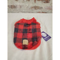 CYEOLLO Dog Sweater Red Black Buffalo Check Plaid Fleece Small Pet Clothes NWT