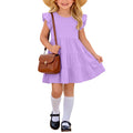 Girls 7-8 Lavender Dress Ruffle Sleeve Tiered Skirt Flowy Summer Casual Play