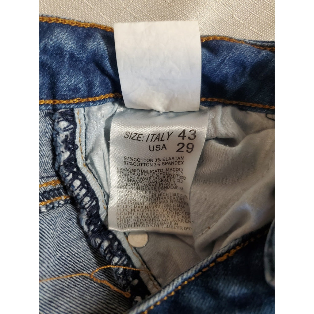 FASHION NOVA Womens Distressed Skinny Jeans Size 7 29 Dark Wash Raw Hem Cotton