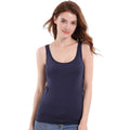 HBY Womens Tank Top L Large Dark Blue Sleeveless Scoop Neck Basic Layering