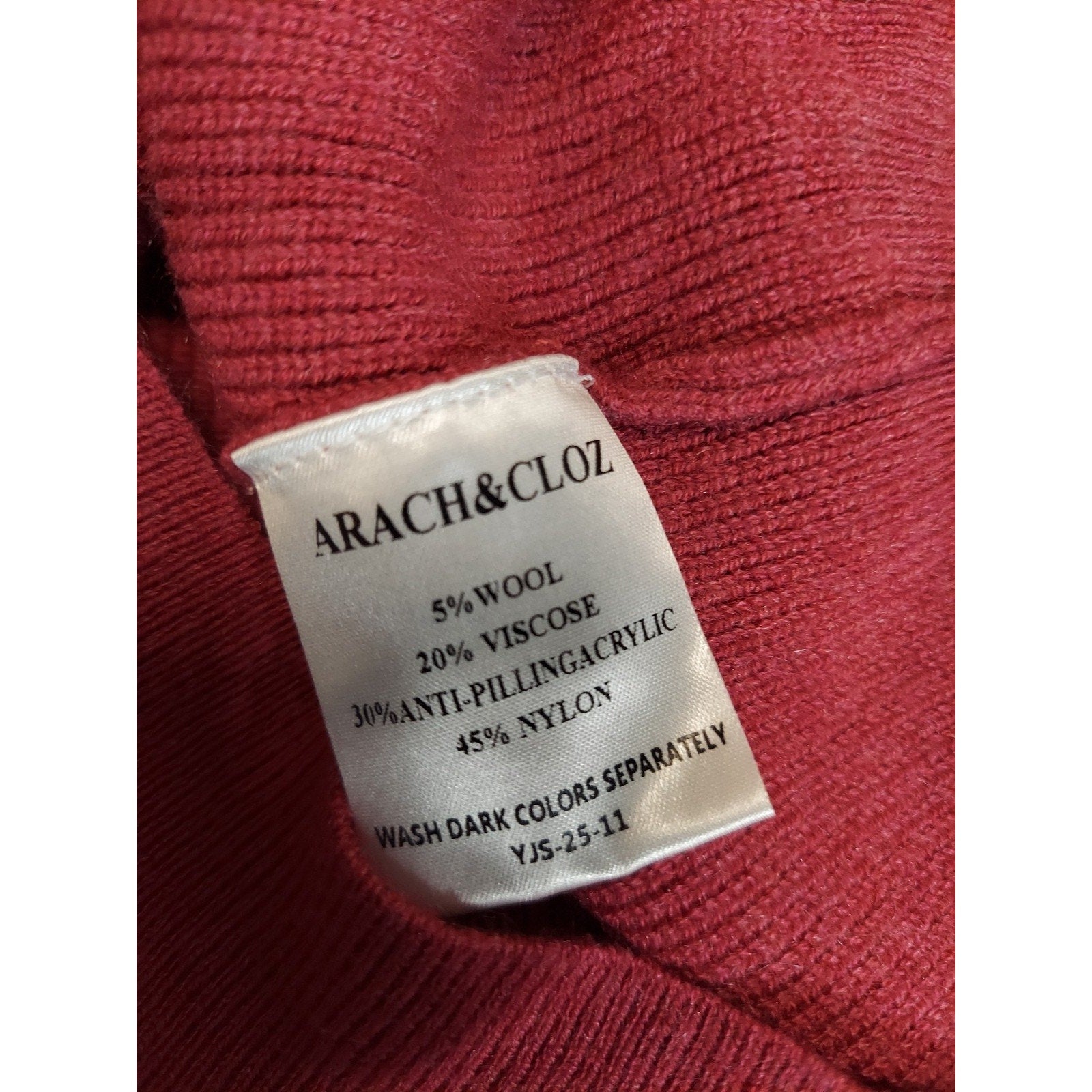 ARACH&CLOZ Womens Pink Short Sleeve Button Sleeve Ribbed Knit Pullover Sweater S
