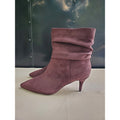 CosyFever Womens Ankle Boots 9.5W Plum Slouchy Pointed Toe Kitten Heel