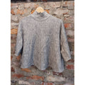 Maeve Womens Mock Neck Sweater M Heather Gray 3/4 Sleeve Swing Pullover Knit