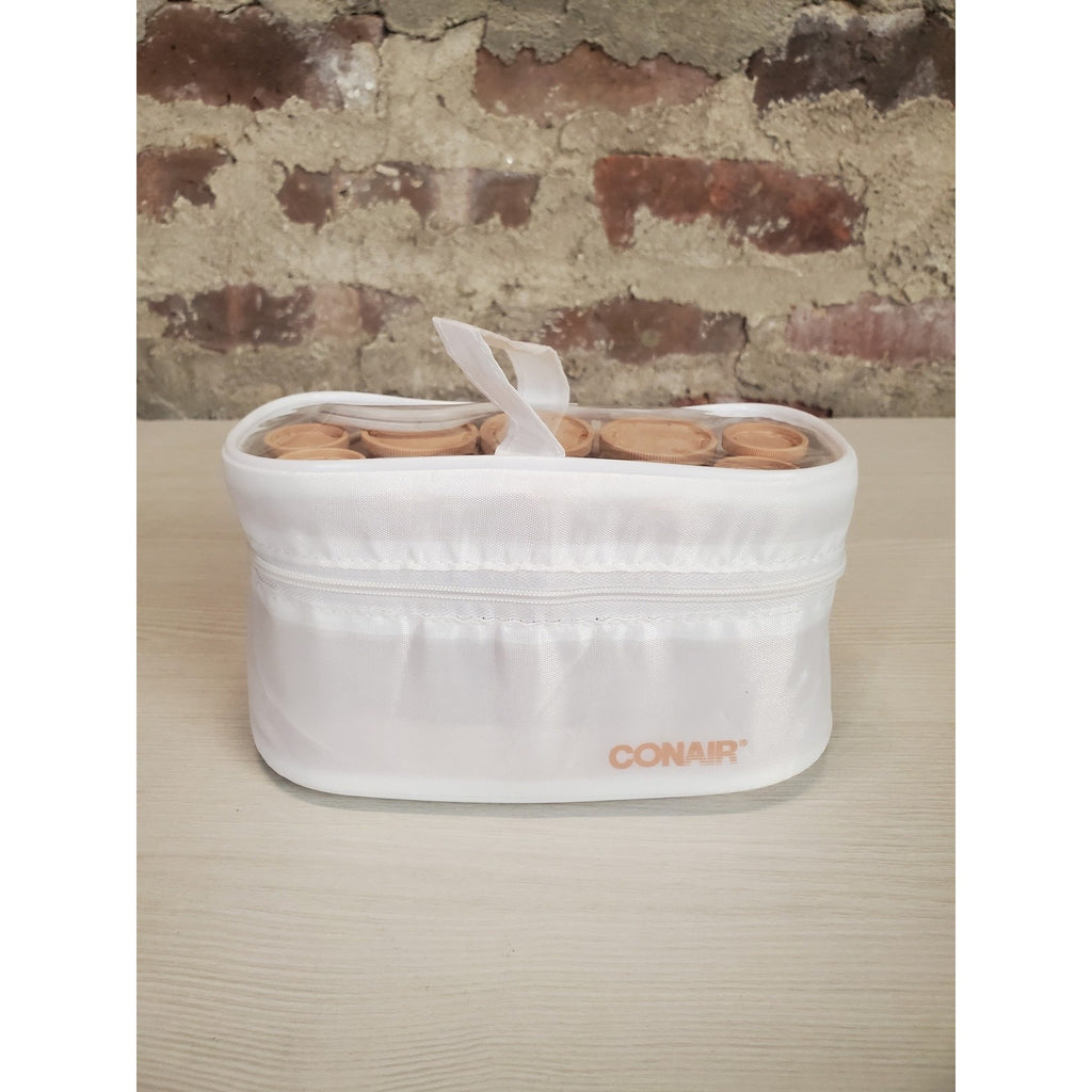Conair Hot Rollers Travel Set 10 Piece Heated Hair Curlers Pink White