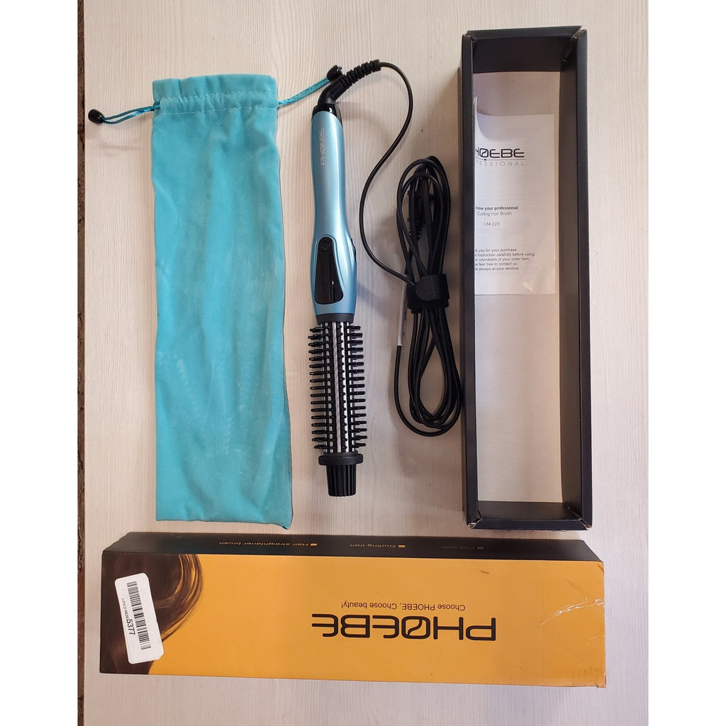 PHOEBE Professional Curling Iron Brush LM-222 Hair Straightener Travel Pouch
