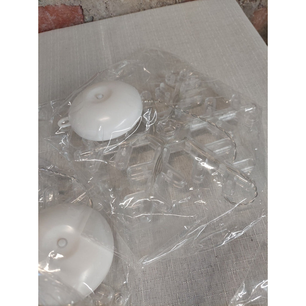 Christmas LED Snowflake Battery Lights Window Decor Hanging Set 10 Blue White