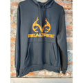 Realtree Mens Hoodie Medium M Pullover Fleece Black Orange Hunting Outdoors