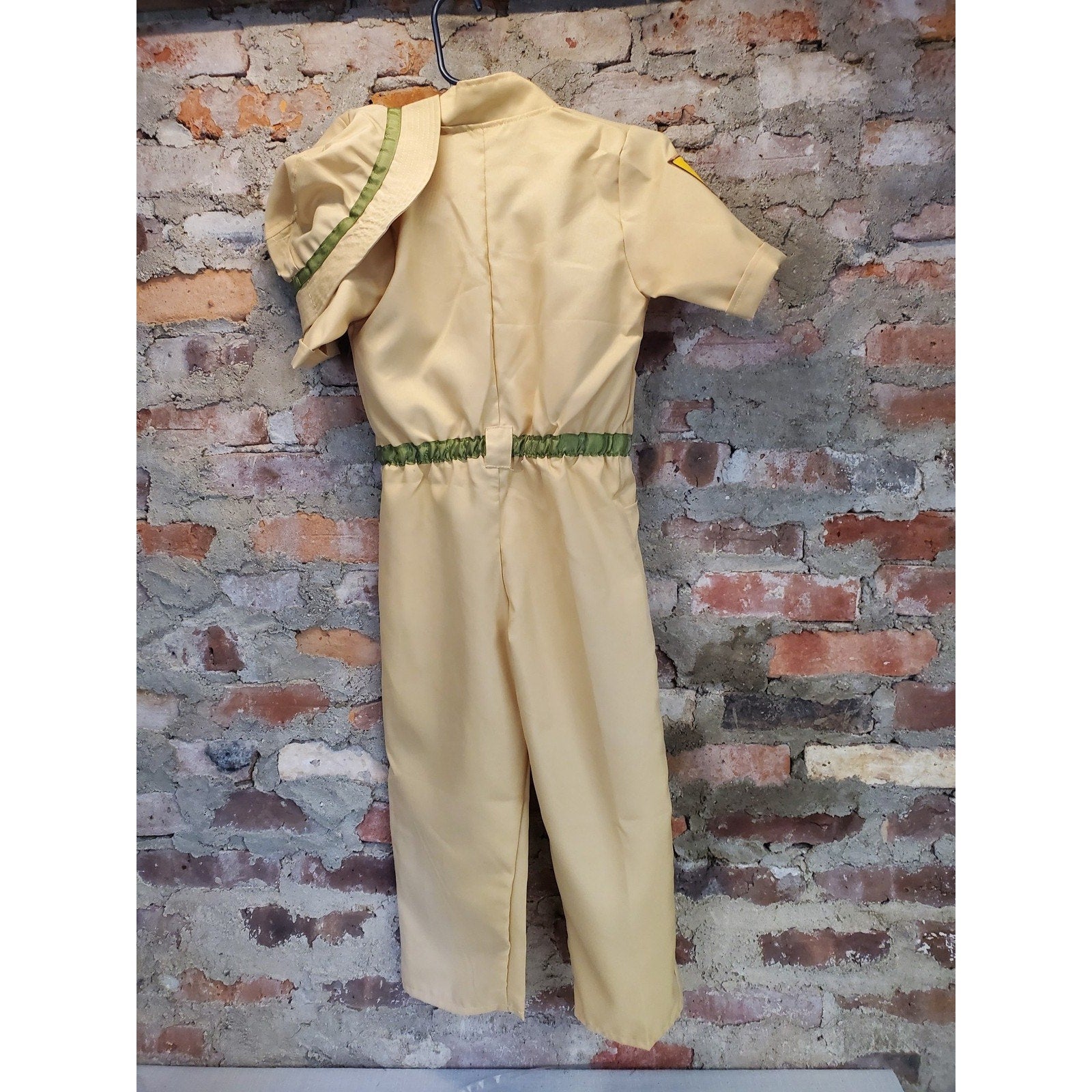 Dress Up America Kids Zoo Keeper Costume L 12-14 Tan Safari Jumpsuit Outfit Hat