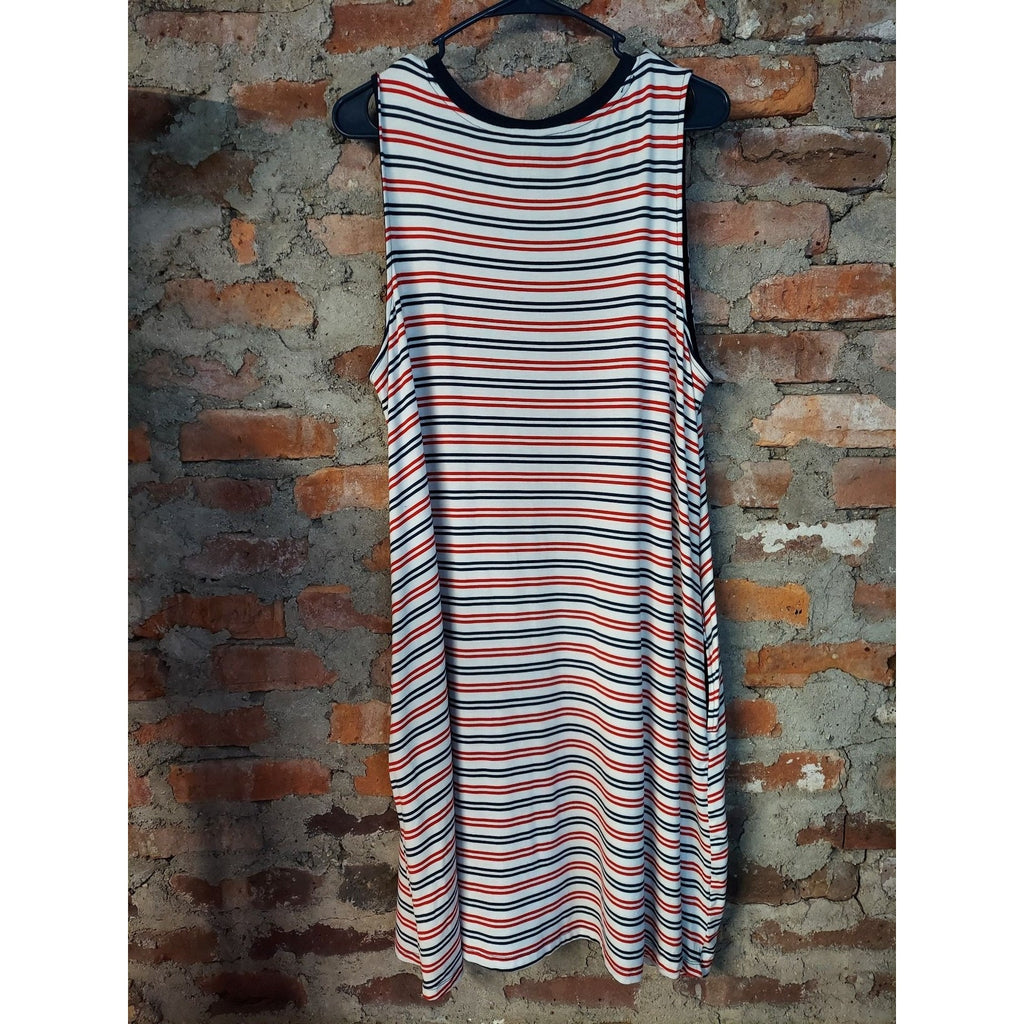 Time and Tru Womens Sleeveless Tank Dress Size XXL 20 Striped Casual