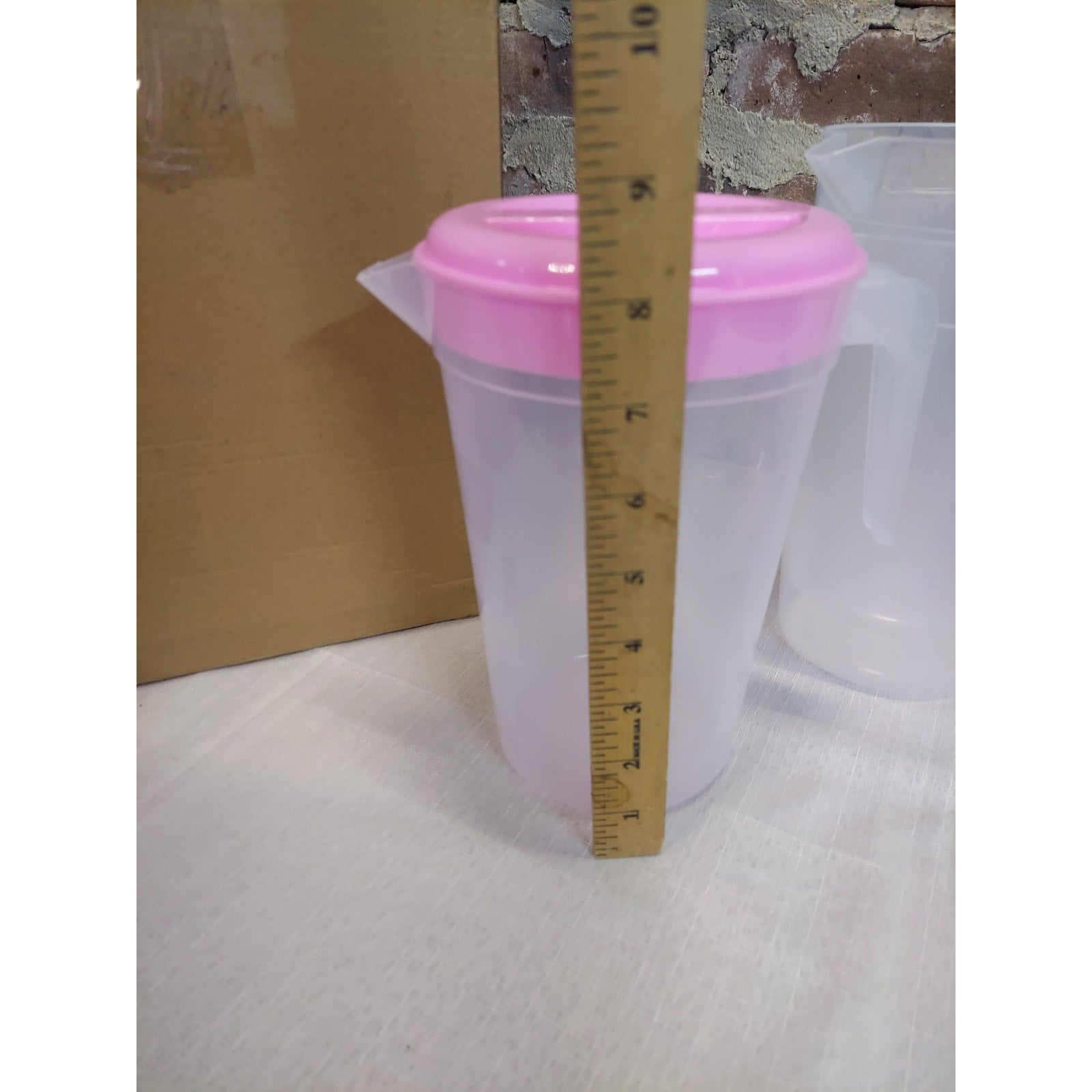 Plastic Refrigerator Pitchers Set of 5 Multicolor Lids Beverage Drink Water Jugs