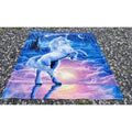 Unicorn Blanket 31x50" Fantasy Fleece Throw Castle Moon Cozy Soft