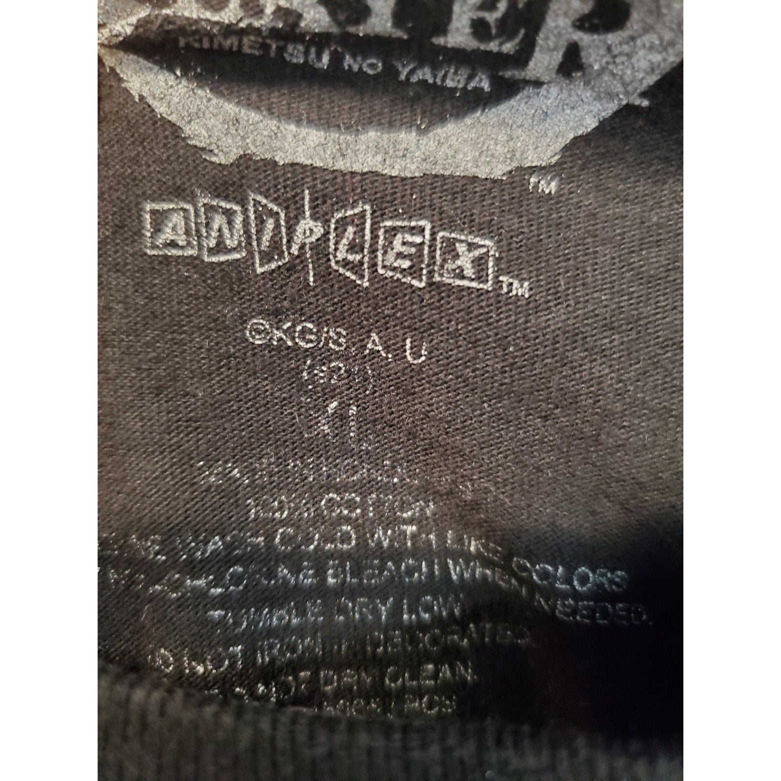 Demon Slayer T Shirt Mens XL Black Graphic Anime Cotton Kimetsu No Yaiba