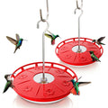 Kingyoyo Hummingbird Feeder 2 Pack Hanging Red Dish Outdoor Garden Bird Feeder
