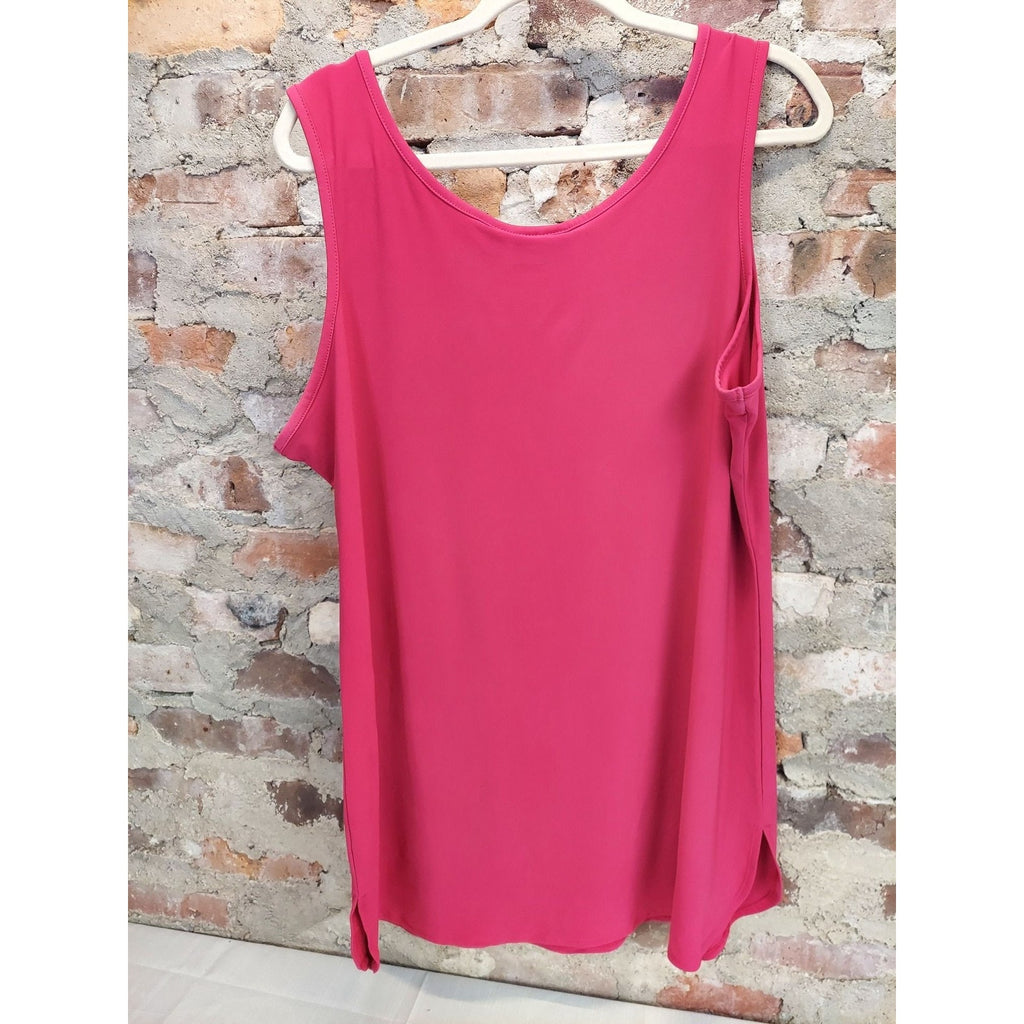 Attitudes by Renee Womens Tank Top Plus Size 1X Hot Pink Fuchsia Sleeveless