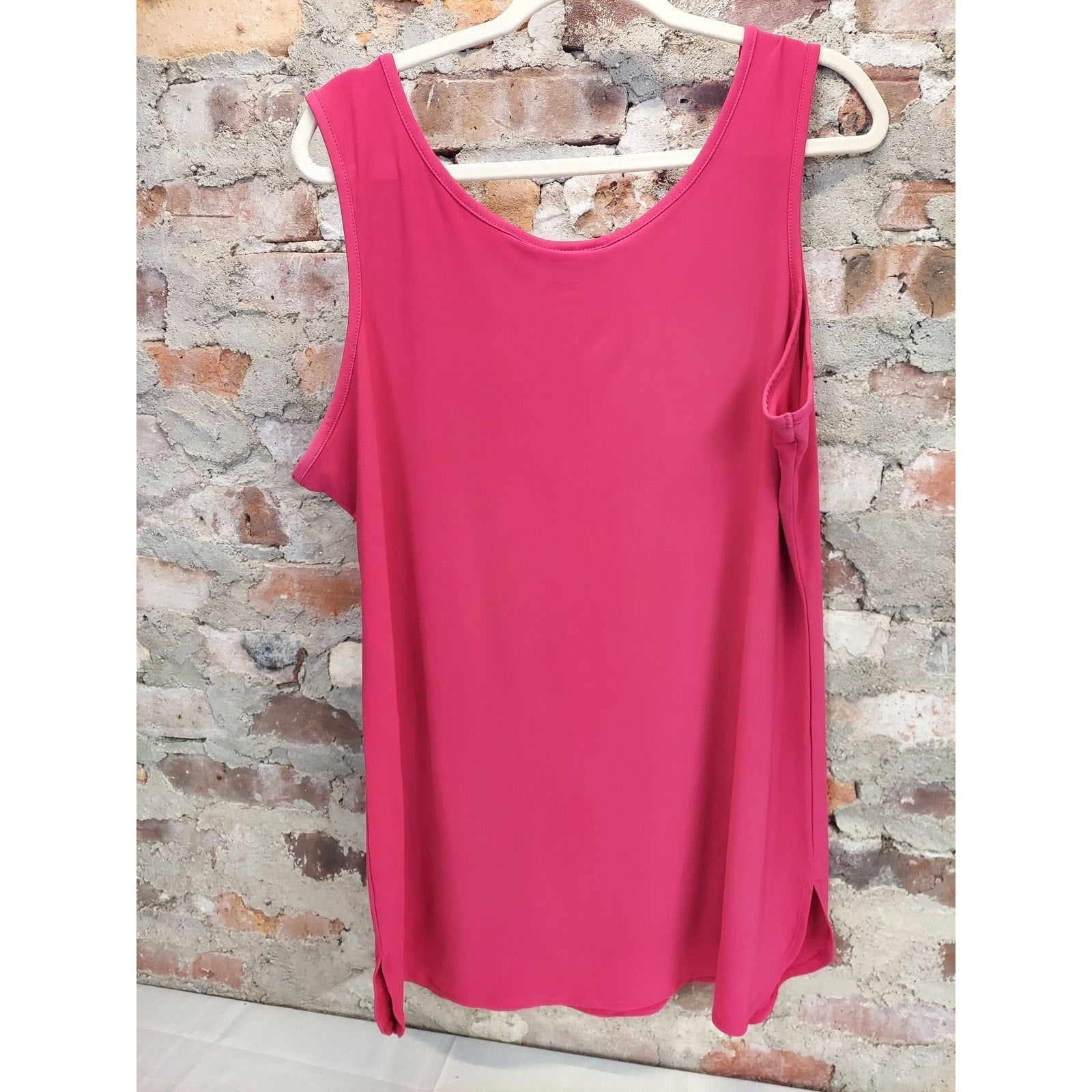 Attitudes by Renee Womens Tank Top Plus Size 1X Hot Pink Fuchsia Sleeveless