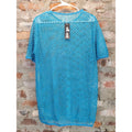 TOPLUS Mens Fishnet Shirt XL Blue Mesh See Through Rave Clubwear NWT