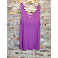Terra & Sky Womens Plus Size Tank Top 2X 16W 18W Purple Ribbed Scoop Neck